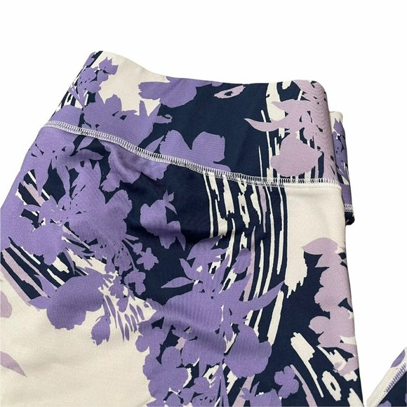 Roaman's Floral Purple White Blue Active Leggings Size 18/20 Large - Picture 5 of 7